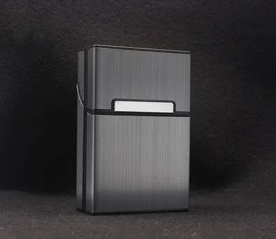 Produktbild von Zigarettenspitze - Aufbewahrungsbox - Zigarettenbox - Zigarettenaufbewahrungsbox - Kunststoff Metall Kunststoff - Dunkelgrau - Schwarz