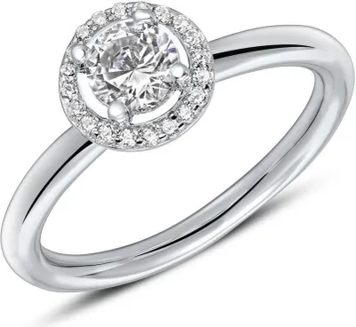 Produktbild von Haloring von JEWLIX aus Sterlingsilber mit Zirkonia