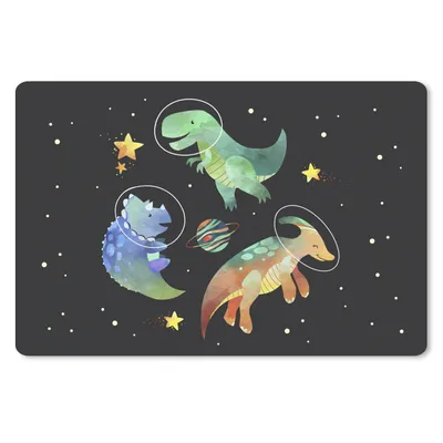 Produktbild von MuchoWow® Schreibtischunterlage Sterne - Dinosaurier - Kind - Mädchen - Jungen - Kinder - Kinder 60x40 cm - XXL Mauspad - Großes Mauspad