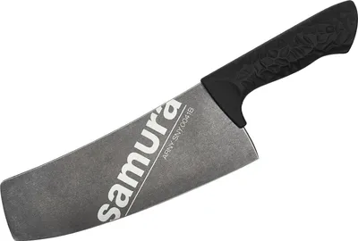 Zdjęcie produktu dla Samura ARNY Stonewash Modern Cleaver - japoński stalowy nóż kuchenny 8,2" (208 mm) z czarną rękojeścią do precyzyjnego cięcia