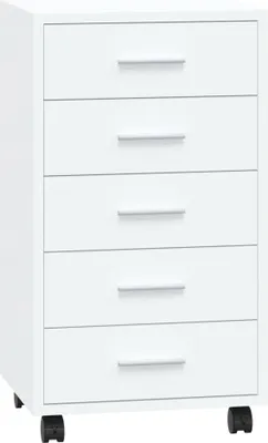 Image de Armoire à tiroirs avec roulettes Blanc brillant Bois ingénierie