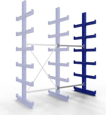 Produktbild von Doppelseitiges Kragarmregal, Schwerlastregal - 2.500 x 1.000 x 920 mm (HxBxT) - 500 kg - Anbauregal - KARL