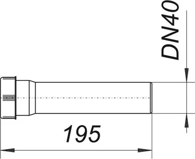 Produktbild von Dallmer Verlängerungsrohr V 4, 195 mm lang, DN 40