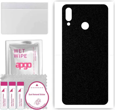 Produktbild von apgo Rückseite Schutzfolie, Skin, kompatibel mit Huawei Y9 (2019), Hinten Displayschutzfolie aus Vinylfolie, kratzfest, einfache Montage - Mattschwarz