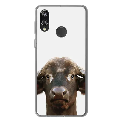Produktbild von MuchoWow® Handyhülle Schutzhülle Hülle für Huawei P20 Lite (2020) Büffel - Wasserbüffel - Kopf - Kuh - Hörner - Jungen - Mädchen Silikon Softcase Handy Hülle - Kartenhalter