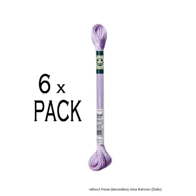 Immagine prodotto di 6 gomitoli di filo da ricamo DMC Mouline Satin, colore 1008F - 211, 6 fili, 8 metri