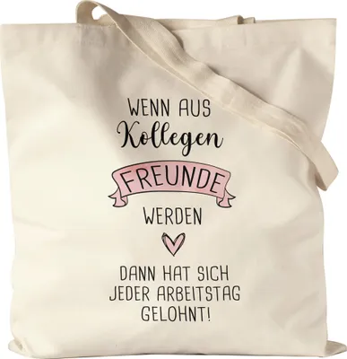 Produktbild von Wenn Aus Kollegen Freunde Werden Jutebeutel Stoffbeutel Canvas Lieblingskollegin Arbeit Büro-Beutel Kollegin Geschenk