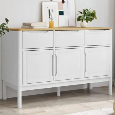 Obrázek produktu pro vidaXL Příborník FLORO White 114x43x74 cm z masivního borovicového dřeva