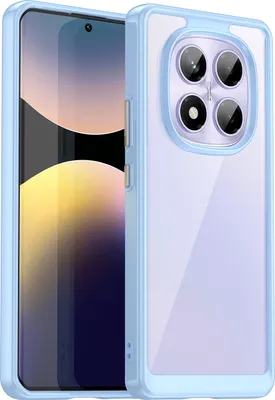 Produktbild von Schutzhülle für Xiaomi Redmi Note 14 Pro 4G Klar Rückseite Stoßfeste TPU Silikon Bumper Hülle Blau