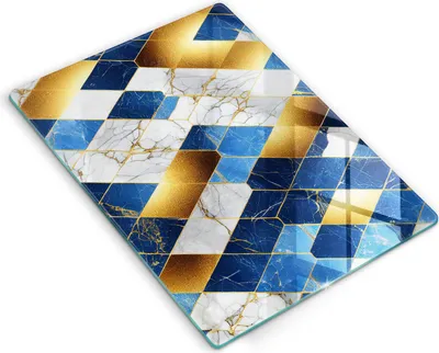 Produktbild von Abdeckung Glas - Küchenabdeckung - 40x52 cm - Abdeckplatte - Goldene Marmorrauten