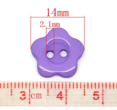 10 Kinderknöpfe Blume, 14 mm, violett