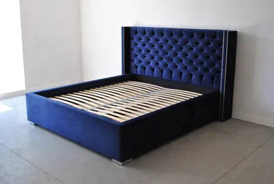 Produktbild von Bett Chesterfield Design Luxus Hotel Betten 180x200cm Schlaf Zimmer Leder Samt