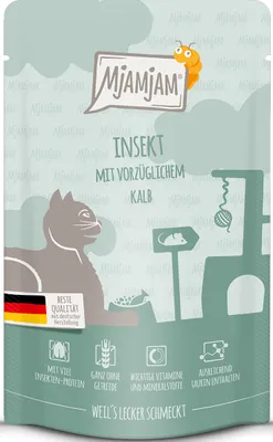 Produktbild von Mjamjam Katze Insekt Kalb 12x125g