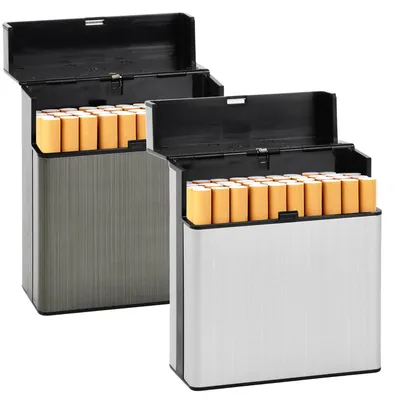 Produktbild von Set aus 2 Zigarettenetuis aus Aluminium mit Magnetverschluss