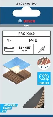 Produktbild von PRO X440 Schleifband, 13 x 457 mm, G40, 3-tlg.