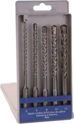 Produktbild von 5-teiliges SDS Bohrer-Set Hartmetall für Schlagbohrmaschinen 5, 6, 8, 10, 12 x 160 mm