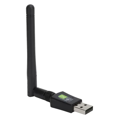 Zdjęcie produktu dla Adapter USB WLAN z anteną odbiorczą, Ethernet, 600 Mbit/s, 2,4 GHz/5 GHz, karta sieciowa WLAN, czarny