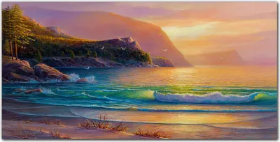 Produktbild von Coloray Bild aus Leinwand 100x50 Leinwand Dekoration -  Wellen