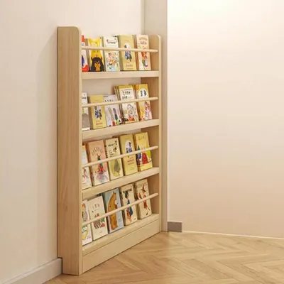 Zdjęcie produktu dla Wąska, drewniana półka, 60x10x119 cm, umieszczona za drzwiami