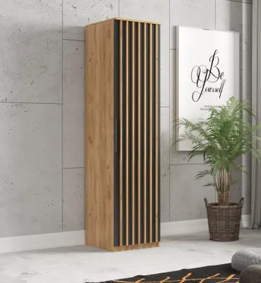 Obrázek produktu pro Úzká skříň 50 cm ORYNA - dub craft zlatý / černá