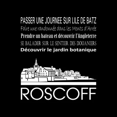 Image de Tableau sur toile Roscoff noir 30x30 cm, Tableau mural moderne pour décoration intérieure