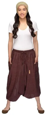 Produktbild von Haremshose Pumphose Aladinhose Pluderhose Yoga Goa Sarouel Baggy Freizeithose Singharaja Damen : braun Farbe: Braun Größe: One Size