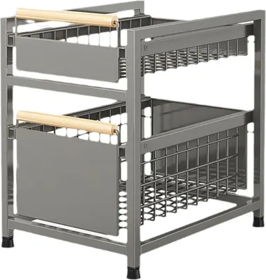Obrázek produktu pro Kuchyňský organizér se 2 výsuvnými koši ocel XL 29,5x39x42cm