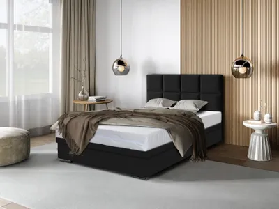 Produktbild von Boxspringbett Sizilien mit Bettkasten ohne Matratze Doppelbett 120 cm (Fresh 17 - schwarz)
