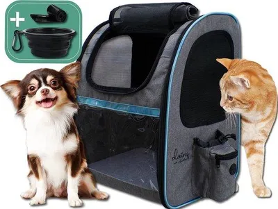 Immagine prodotto di Zaino trasportino per cani e gatti Famanu, adatto a piccoli animali fino a 6 kg - Traspirante e confortevole