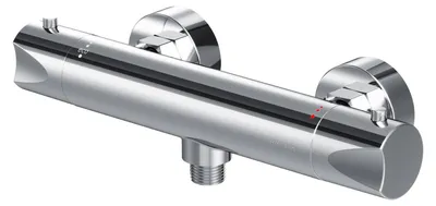 Thermostatische Duscharmatur, Chrom, Wandmontage, 38 °C Sicherheitssperre