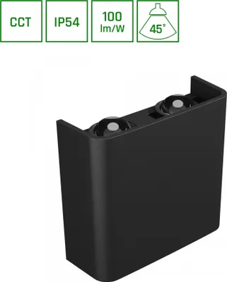 Produktbild von Spectrum LED Wandleuchte LUNARIX 2 4W 400lm Außenleuchte Up/Down IP54 schwarz CCT 2700-6500K