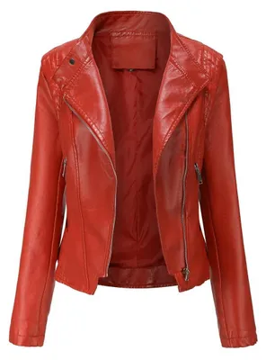 Productafbeelding van Korte Bikerjack met Lapel en Rits voor Dames