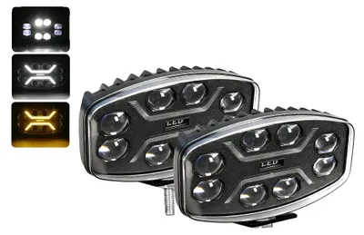 Imagen del producto de Luces auxiliares, 60000 lúmenes, para uso todoterreno, 2 unidades de 120W con luces diurnas integradas