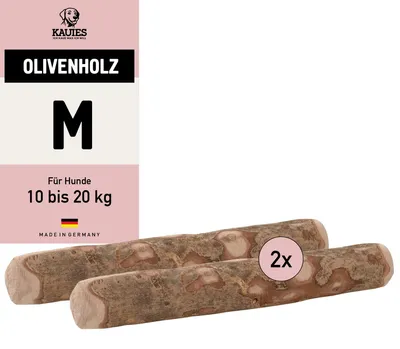 Immagine prodotto di Osso da masticare in legno d'ulivo Kauie, 100% naturale, taglia M fino a 20 kg, confezione da 2 pezzi