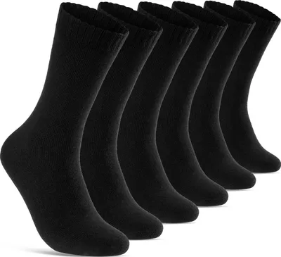 Produktbild von THERMO Socken Herren Damen Winter Socken 6, 12 oder 24 Paar Innenfrottee Baumwolle Thermosocken - 6er Schwarz 39-42