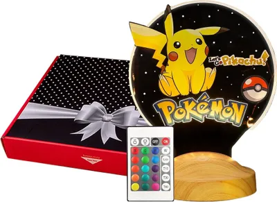 Produktbild von Geschenkelampe Pikachu 3D Nachtlicht, Pokemon Fans, Babyzimmer Deko