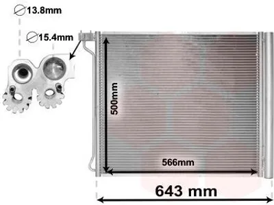 Immagine prodotto di VAN WEZEL 06005474 Condensatore climatizzatore Condensatore climatizzatore per BMW X5 (E70) + essiccatore