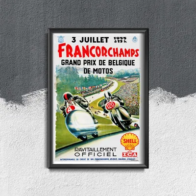 Produktbild von Poster - Canvas - Leinwand - 42 cm x 59,4 cm - Francorchamps Grand Prix de Belgique