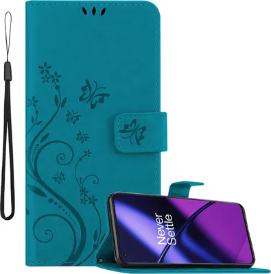 Immagine prodotto di Cadorabo cover per OnePlus 11 5G in BLU FLOREALE Cover protettiva con design floreale con chiusura magnetica, funzione stand e slot per schede Flip Case Flower Cover Etui Handy Klapp Hülle Book Tasche