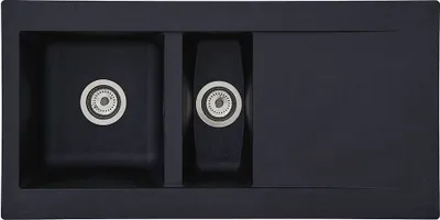 Produktbild von Einbauspüle Küchenspüle Spüle Granit Mineralite 100 x 50 Schwarz Respekta Denver