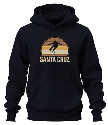 Productafbeelding van Santa Cruz Skateboard Retro Skater Vintage Sunset Surfer Uni Hoodie, Marineblauw, Maat S