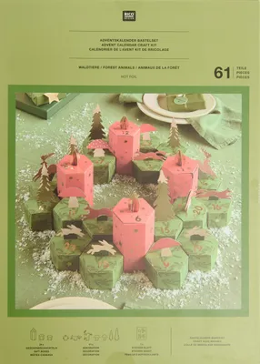 Image de Kit de création pour calendrier de l'Avent, thème : animaux des bois, bois