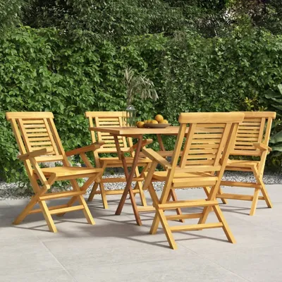 Produktbild von Gartenstühle 4 Stk. Klappbar 56x63x90 cm Massivholz Teak , Gartenstühle Design 2024