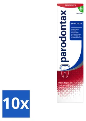 Imagen del producto de 10 tubos de pasta dental Parodontax Extra Fresh para encías sangrantes, 75 ml - Paquete económico - 10 unidades