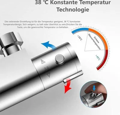 Produktbild von Regendouchesystem mit Thermostatarm - Hauptdusche und Handdusche - Regendusche ohne Arm - Chrom-Regendusche