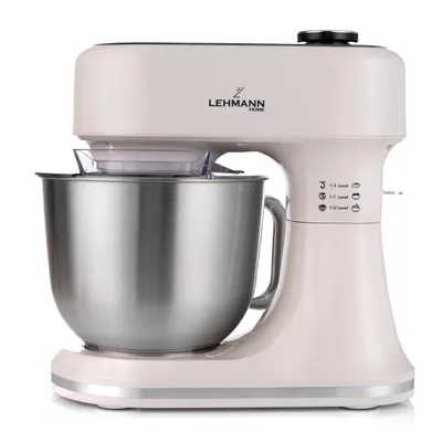 Zdjęcie produktu dla Lehmann Aristo Beż – Robot kuchenny 1500W, misa 5L, 12 biegów, wyświetlacz LCD, funkcja fermentacji, waga, BPA Free, 4 programy, LHOPM-1505