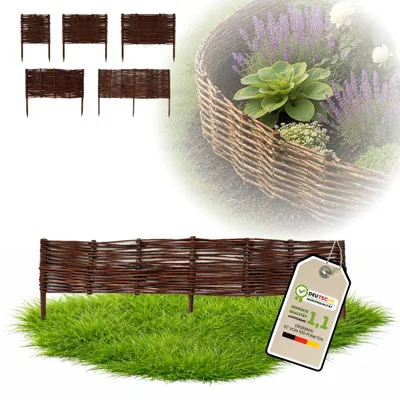Immagine prodotto di Floranica 1 pezzo Recinzione in vimini 10 cm x 100 cm – Staccionata da giardino intrecciata Palizzata Recinzione naturale Bordo aiuola