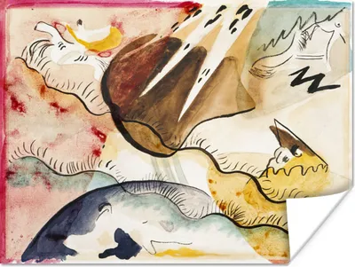 Produktbild von MuchoWow® Poster Regenlandschaft - Kandinsky 80x60 cm - Kunst für zu Hause
