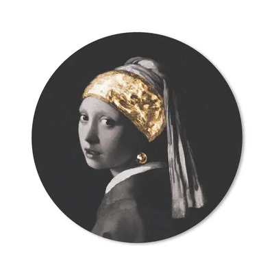 Produktbild von MuchoWow® Mauspad Mousepad Das Mädchen mit dem Perlenohrring - Vermeer - Gold 30x30 cm - Mousepads - Maus Mat - Pad - Mausunterlage - Tischunterlage - Schreibtischmatten