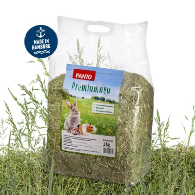 Produktbild von PANTO Premiumheu 1kg - Nagerfutter, für Kaninchen, Meerschweinchen, Hasen